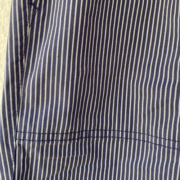 Gap Women's Easy High Rise Wide Leg Blue Stripe Nautical Preppy Khakis Pants S - Picture 4 of 8